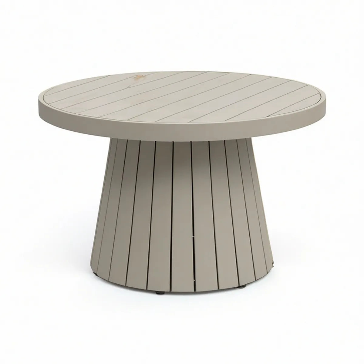 Runder Tisch aus Aluminium in Taupe, Ø 120 cm, Höhe 75 cm